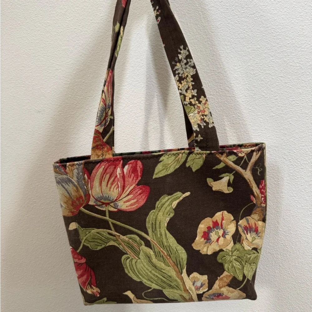 Tapestry Dog Print Tote Bag in Brown - Picture 2 of 3